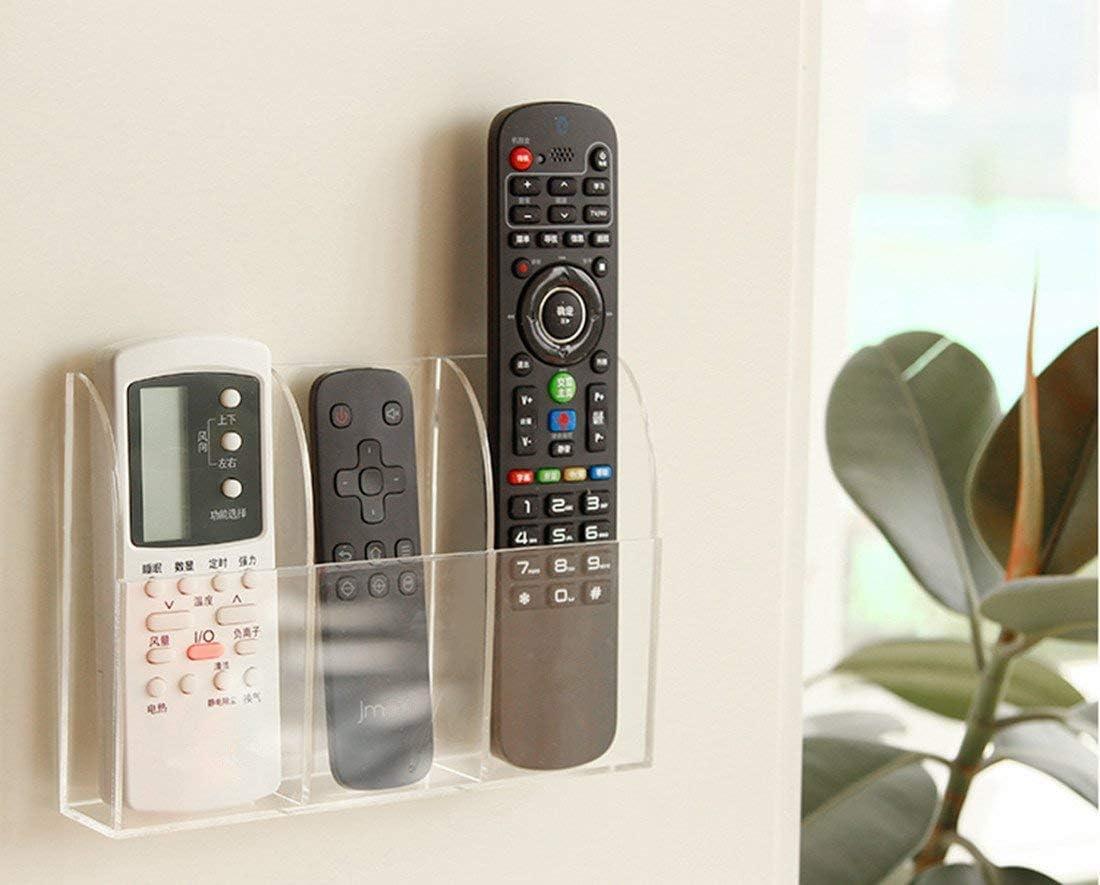 APSOONSELL Remote Control Holder Organizer Wall Mount Acrylic Tidy for Air Conditioner, TV Box, Stereo, 3 Slots