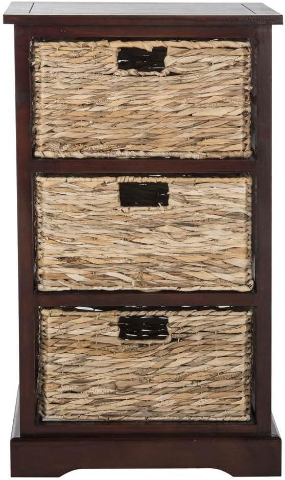 Halle 3 Wicker Basket Storage Side Table - Safavieh