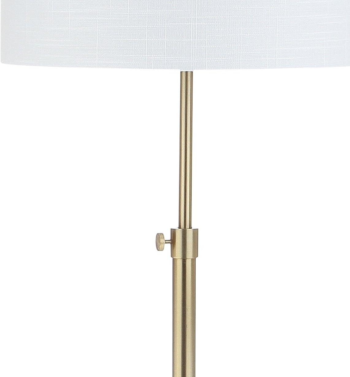 JONATHAN Y JYL3022A June 65" Adjustable Metal/Marble LED Floor Lamp, Modern, Contemporary, Elegant, Glam, Office, Living Room, Family Room, Dining Room, Bedroom, Hallway, Foyer, Brass