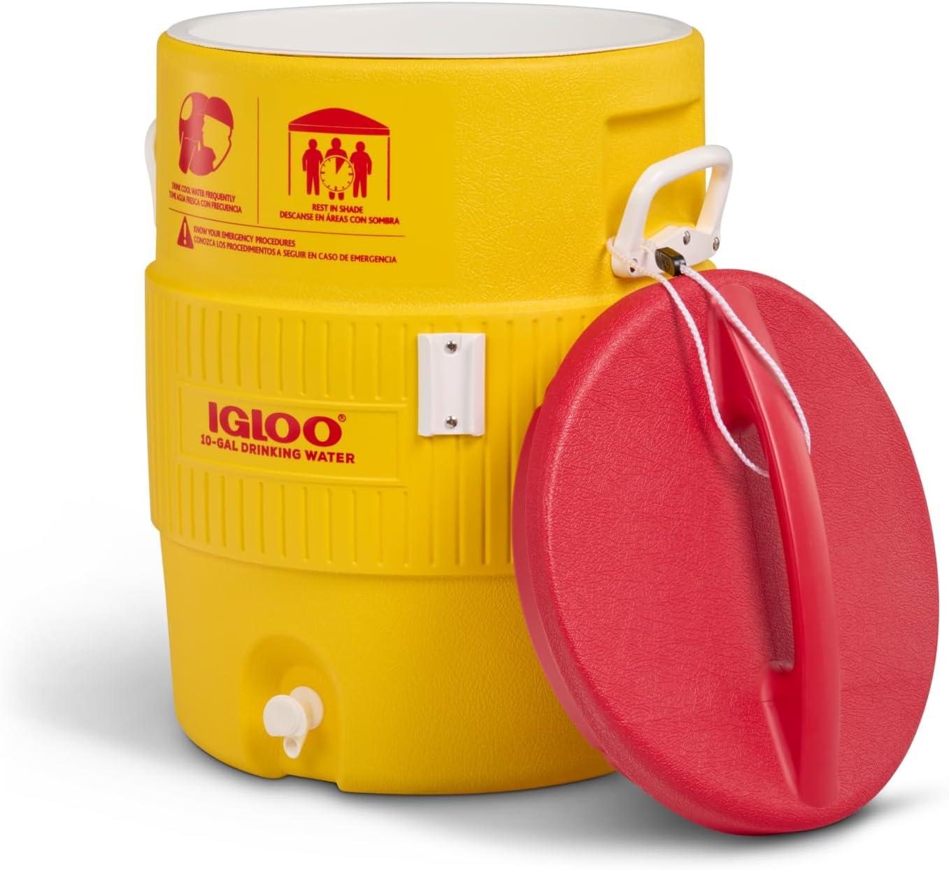 385-4101 400 Series Coolers, 10 gal, Red/Yellow