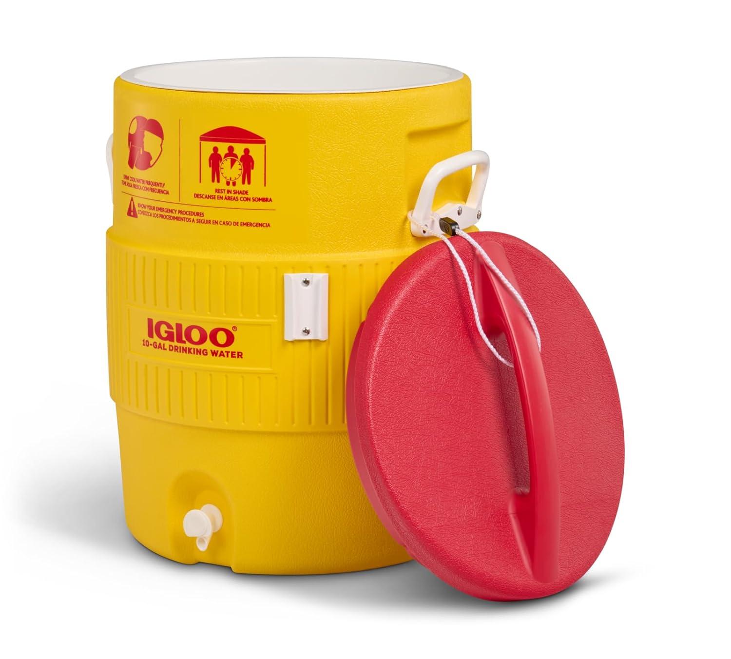 385-4101 400 Series Coolers, 10 gal, Red/Yellow