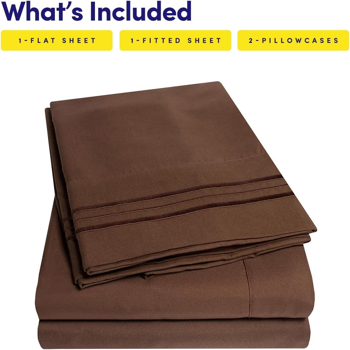 Sweet Home Collection Luxurious Classic Soft Solid 1800 Series Microfiber Sheet Set, Various Colors and Sizes