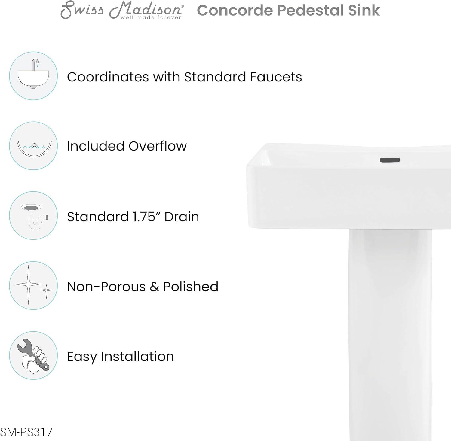 Concorde Square Two-Piece Pedestal Sink