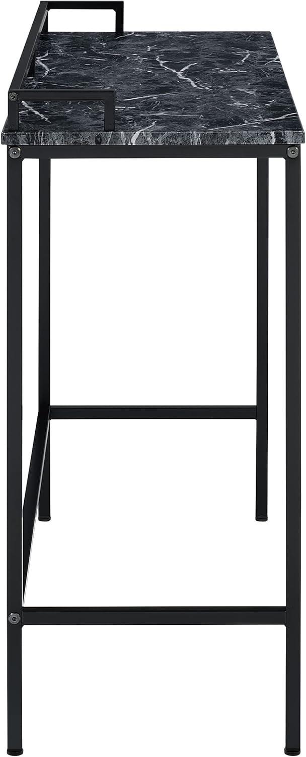 Black Marble MDF Top Console Table with Metal Frame