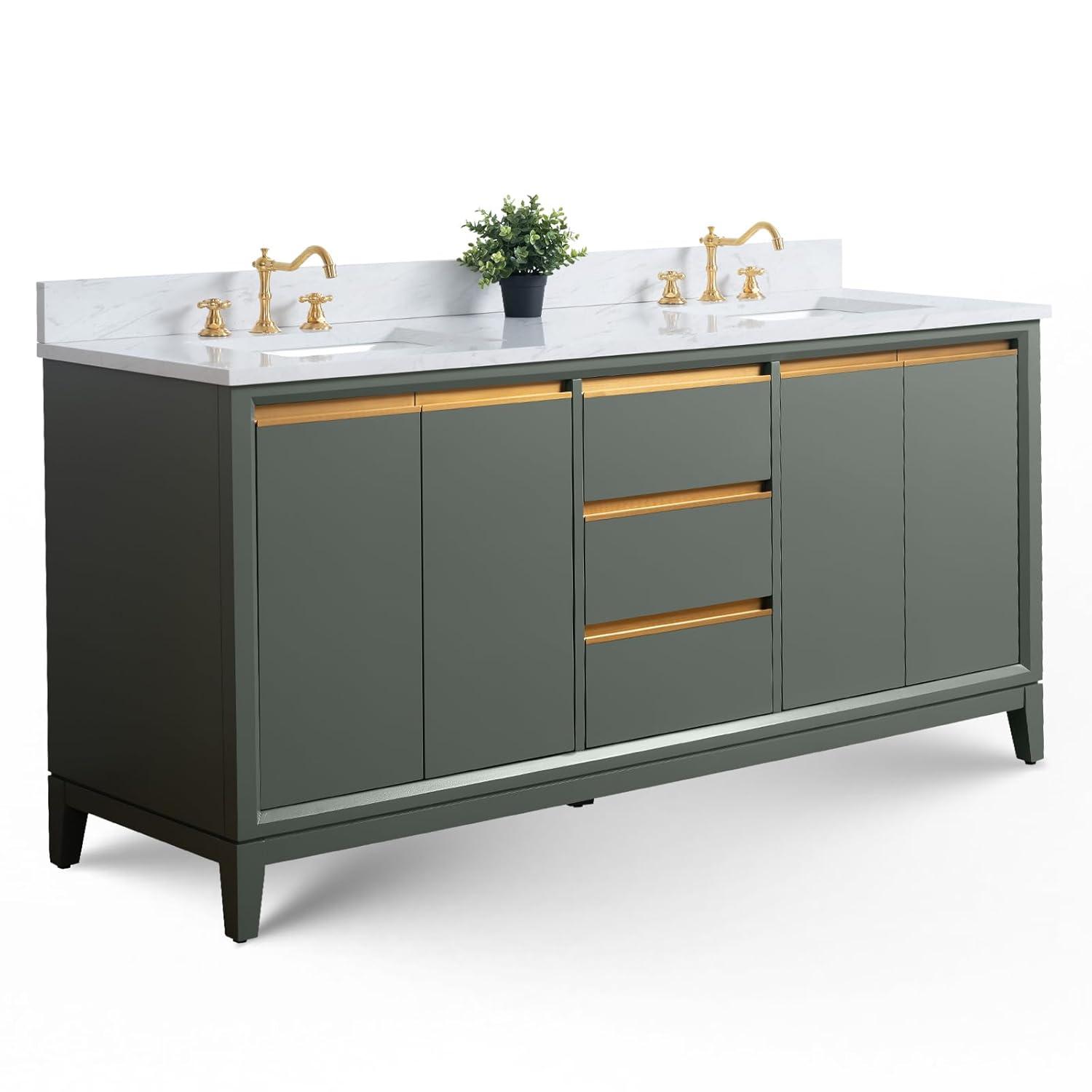 72 Double Bathroom Vanity with Top