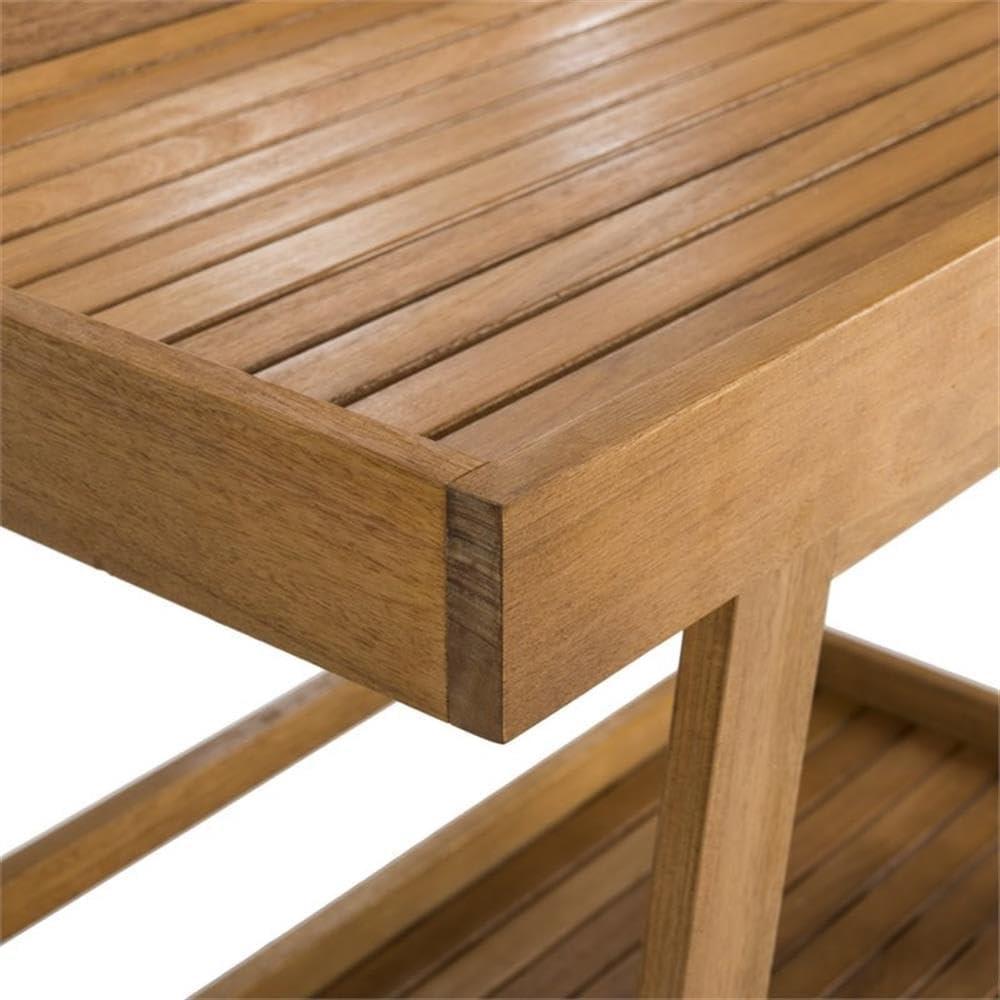 Renzo Indoor/Outdoor Serving Cart PAT7032 - Natural - Safavieh