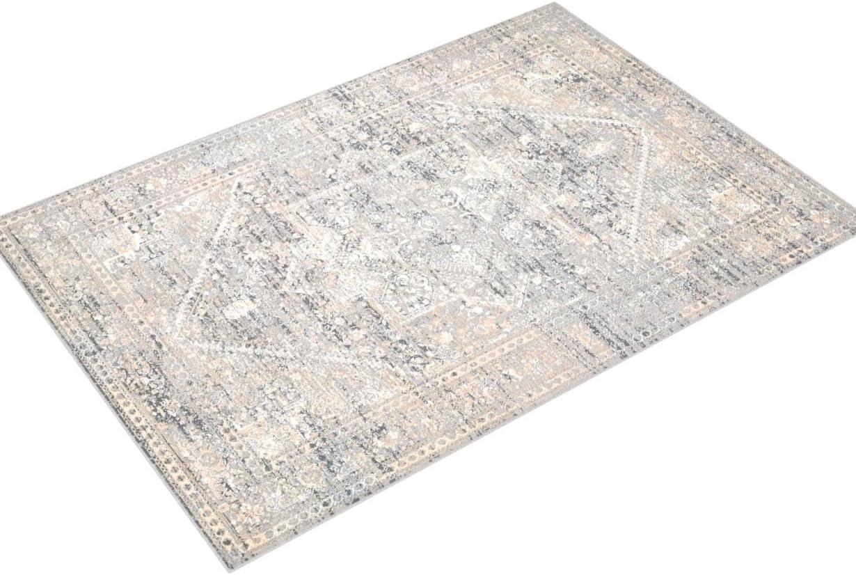 Lucia Transitional Gray Synthetic Large Area Rug - 9'3" x 13'3"