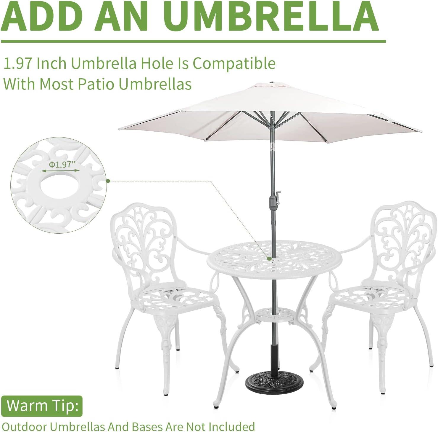 SunnyDaze Decor 2 - Person Metal Patio Dining Set with Round Table