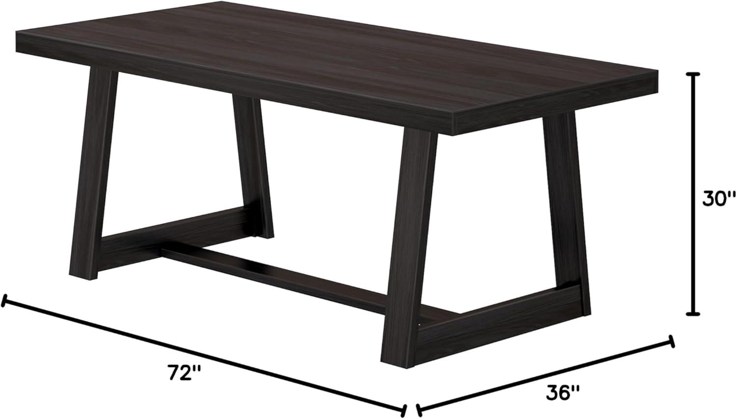 Plank+Beam 72" Dining Table for 6, Classic Farmhouse Style Solid Wood Kitchen Table