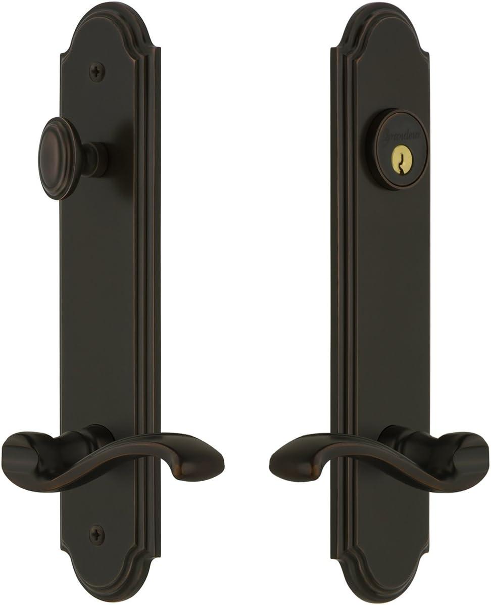 Timeless Bronze Tall Plate Entry Set with Portofino Lever