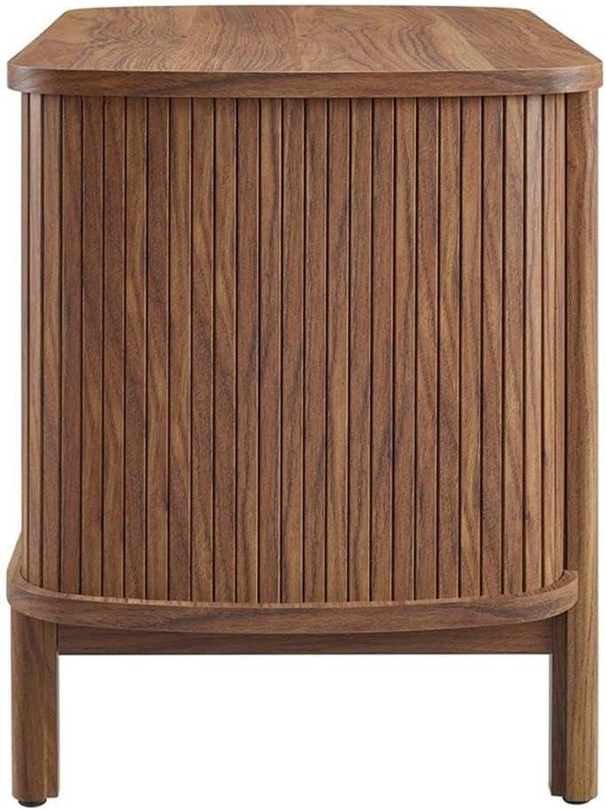 Cadence Walnut Fluted Open Shelf Nightstand