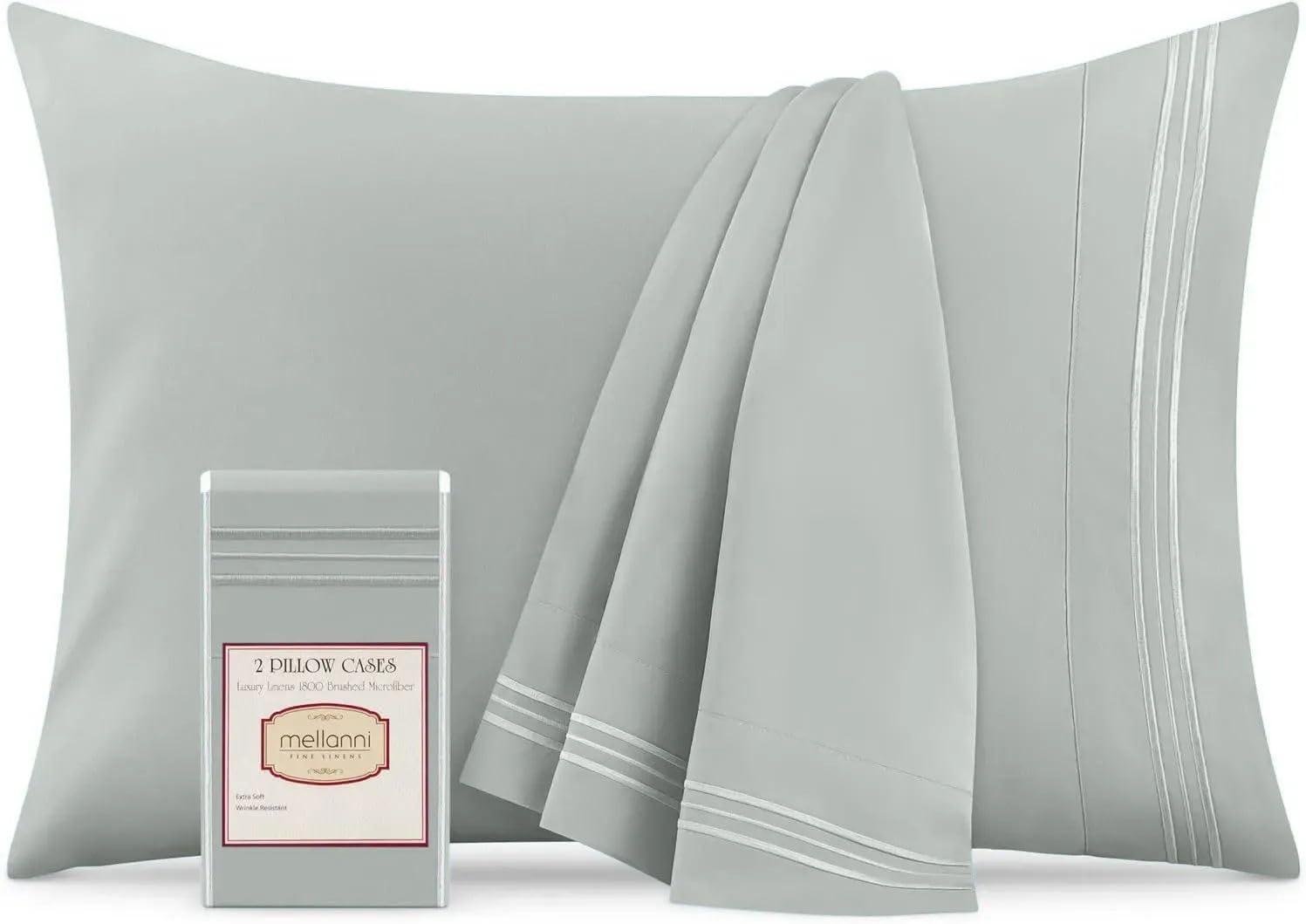 Mellanni Brushed Microfiber Pillowcase Set of 2, King, Spa Mint