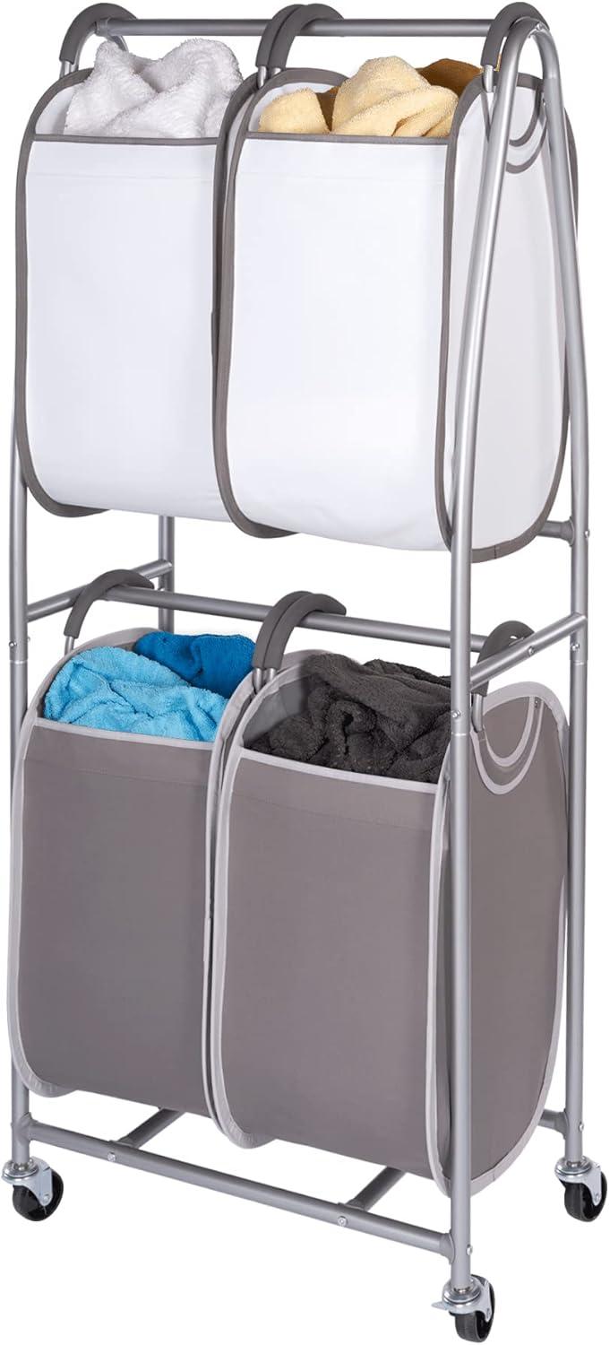 Fabric Rolling Laundry Sorter with Handles