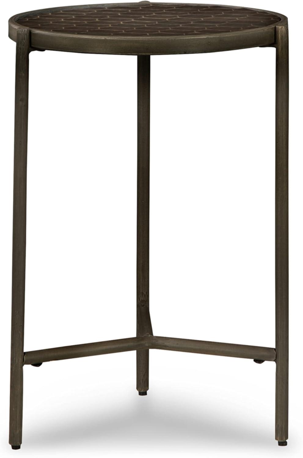 Doraley End Table Black/Gray/Brown/Beige - Signature Design by Ashley: Honeycomb Top, Mango Wood, Metal Base