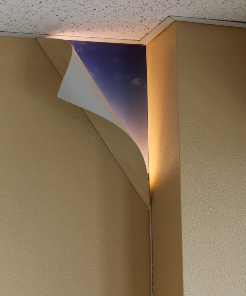 Home Concept "Big Reveal" LED Corner Light, 18" White Curved Metal, 3 Scenes