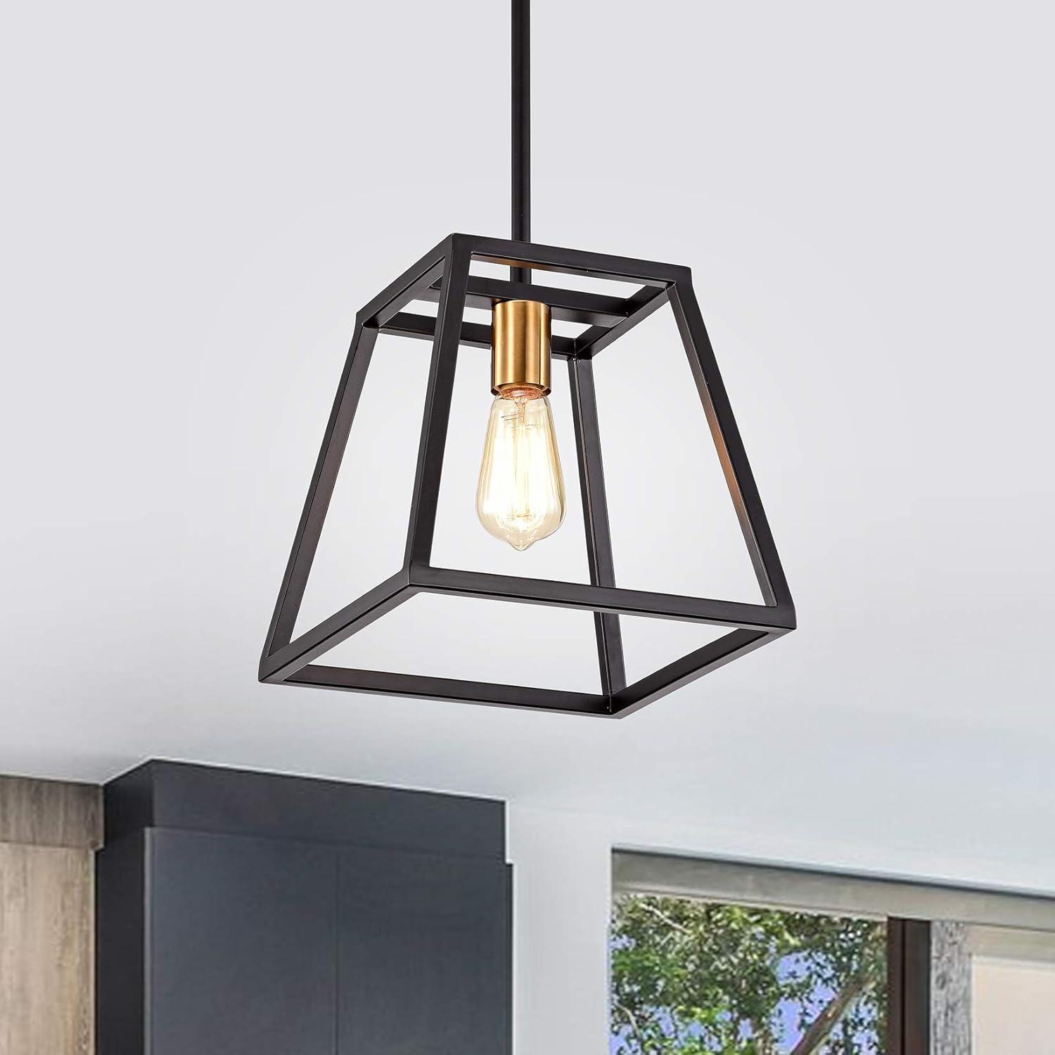 Progress Lighting Briarwood 5-Light Linear Chandelier, Antique Bronze, Faux-Painted Wood Enclosure