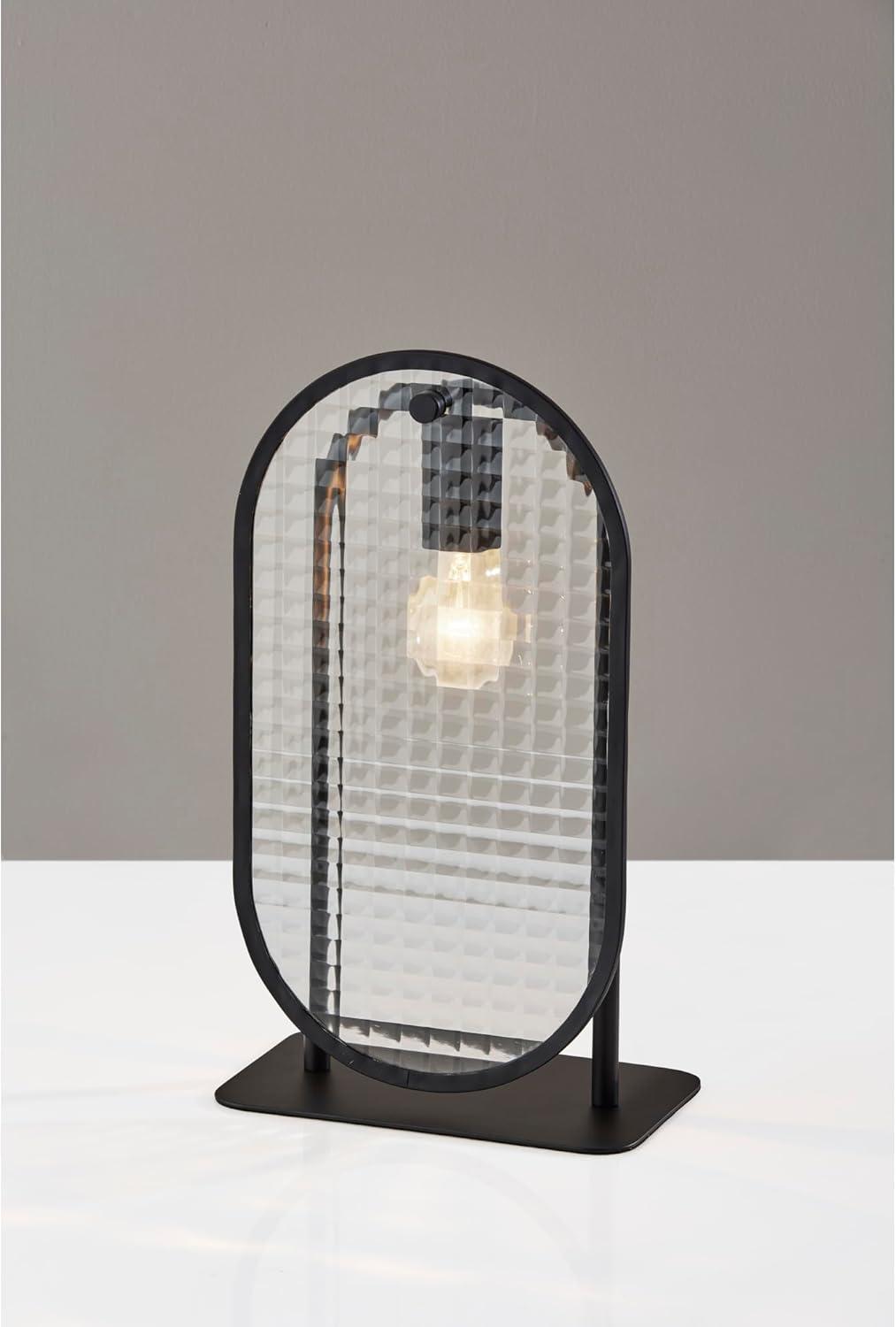 Landon Table Lantern Black - Adesso: Modern Accent Lamp, ETL Listed, Metal Body, Glass Shade, No Assembly Required