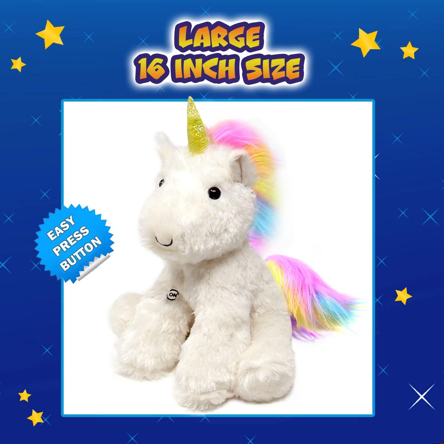 Light Up Stuffed Animal Glow Plush Sleep Toy 7 color Changing White Unicorn Battery Operated 16 inch