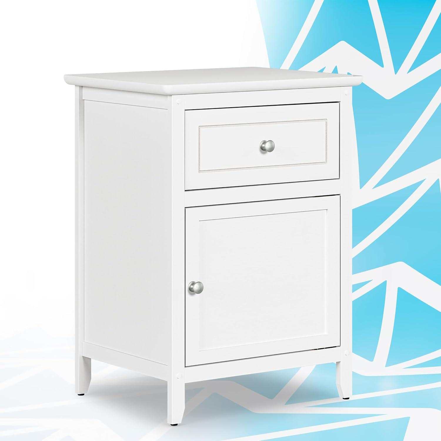 ClickDecor Alcott Side Table with Single Drawer and Storage Cabinet