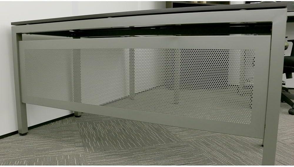 Signature Series At Work Reversible LShaped Desk  Espresso  Brushed Nickel, 72”W x 72”D
