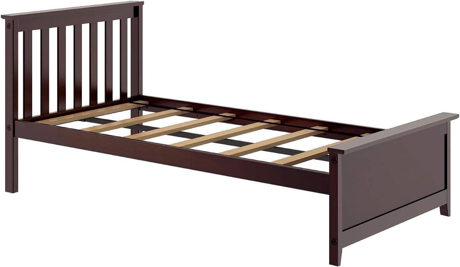 Plank+Beam Classic Solid Wood Full Size Bed Frame with Headboard for Adults