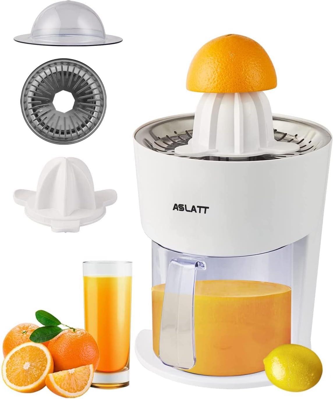 ASLATT Electric Citrus Juicer with Reverse Function, White Plastic