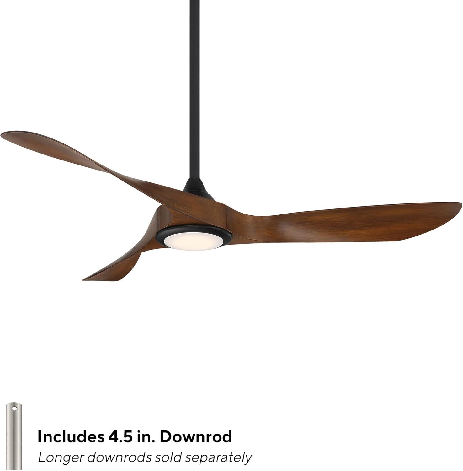 54" Swirl 3 - Blade Outdoor LED Smart Propeller Ceiling Fan with Remote Control and Light Kit Included