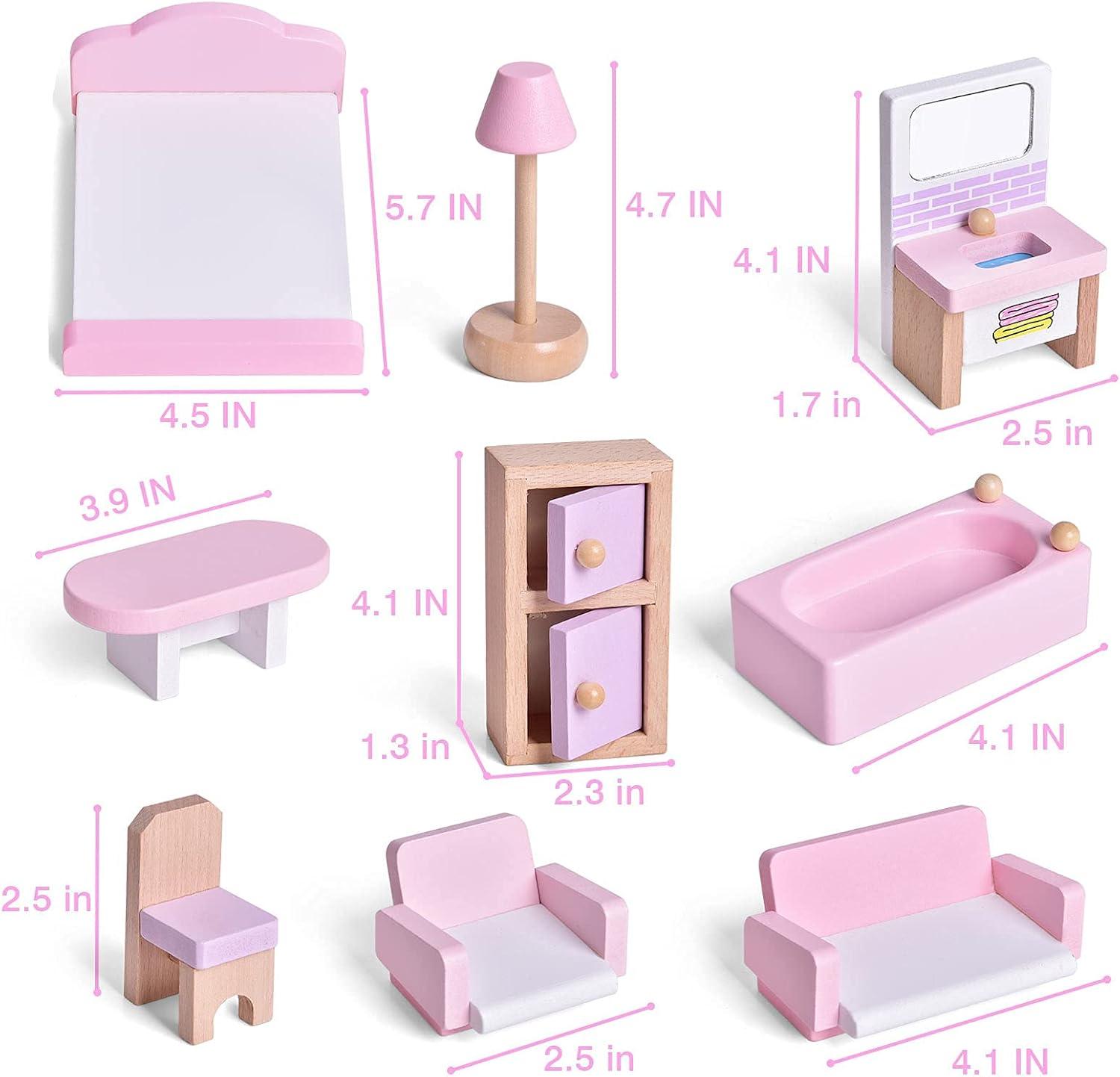 Fun Little Toys 22 PCS Dollhouse with Furniture