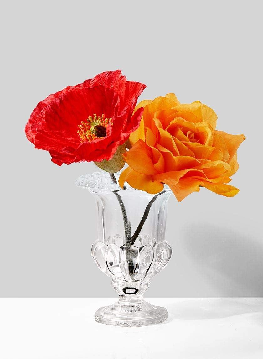 Set of 4 Clear Glass Urn Centerpiece Vases