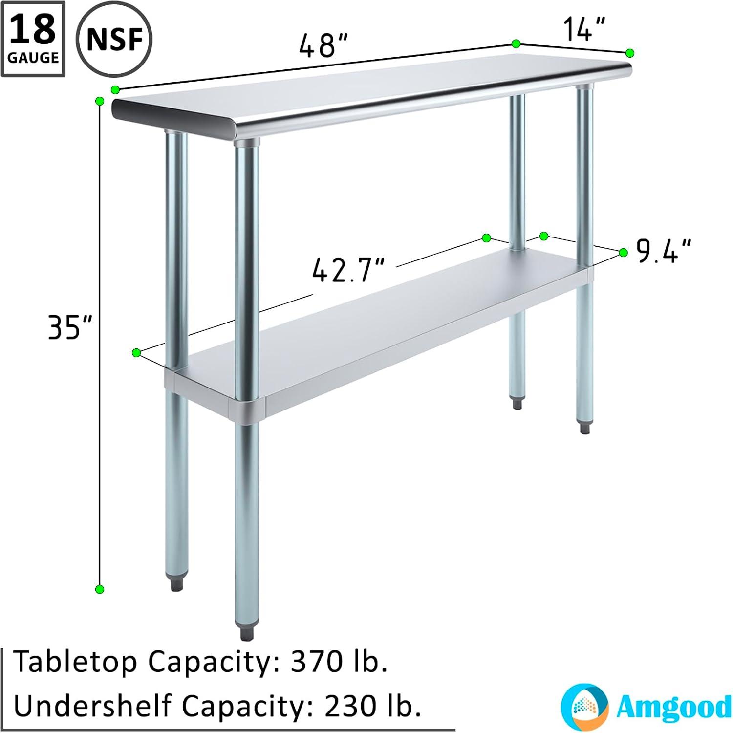 Amgood Stainless Steel Top Workbench