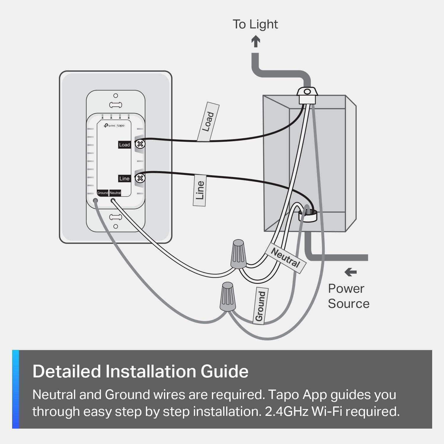 TP-Link Tapo Matter Smart Dimmer Switch, Single Pole, Neutral Wiring & 2.4 GHz WiFi Required, Compatible with Alexa, Siri, Google Home, Bixby, UL Certified Light Switch, (4-Pack)
