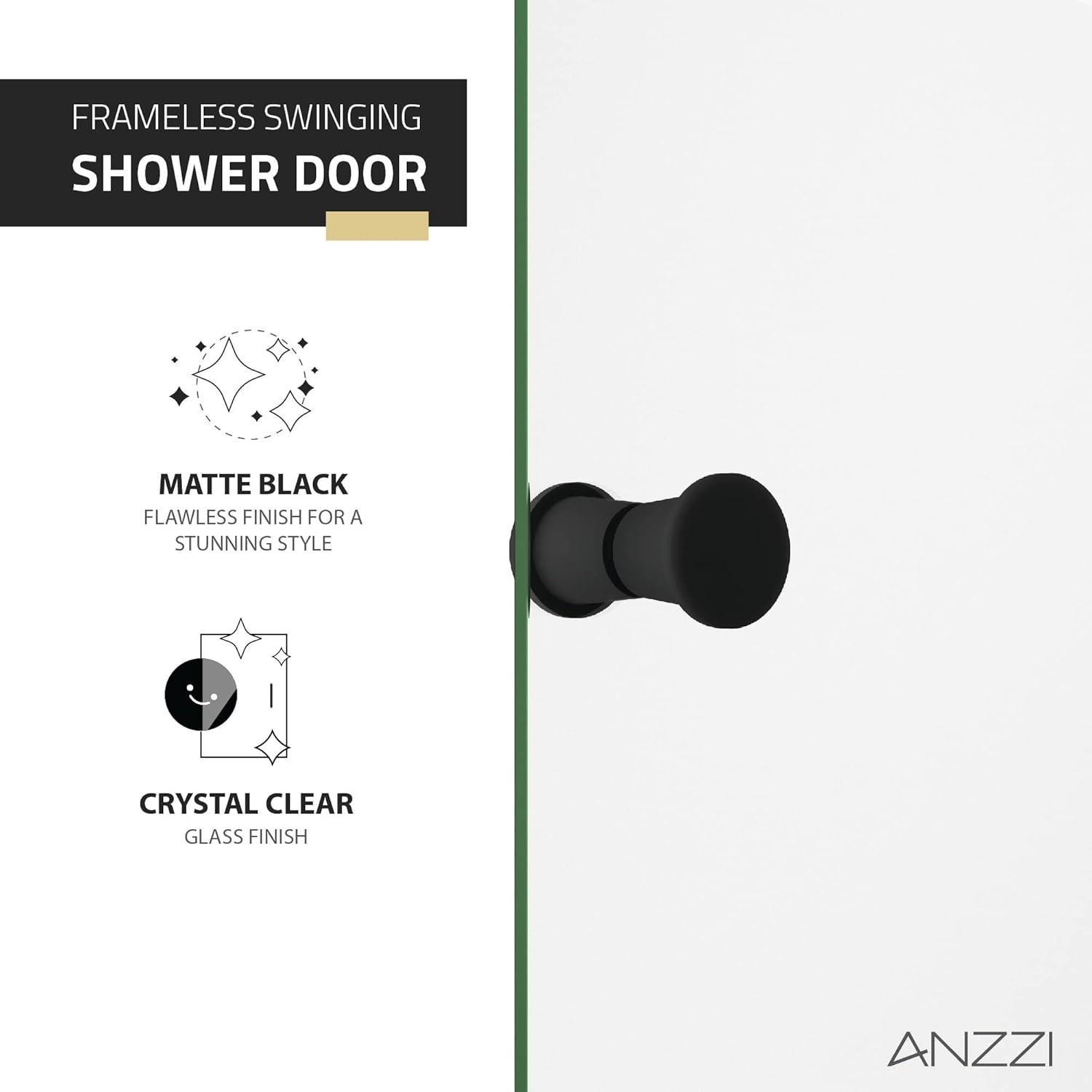 Anzzi 33.3” W x 72” H Frameless Shower Door