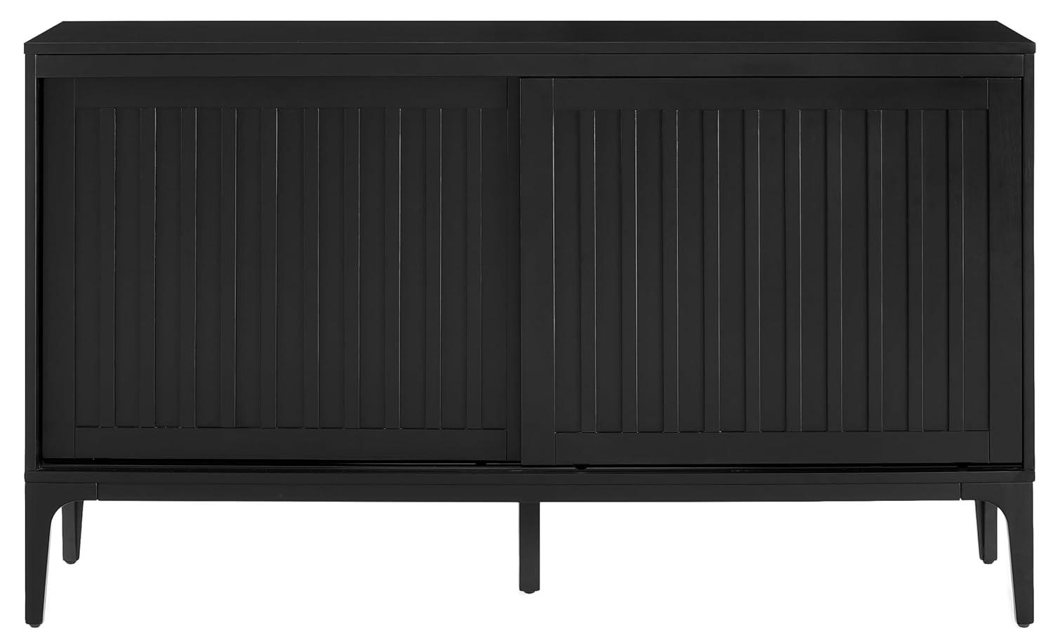 Crosley Furniture Asher Modern Particle Board Wood Sideboard in Matte Black