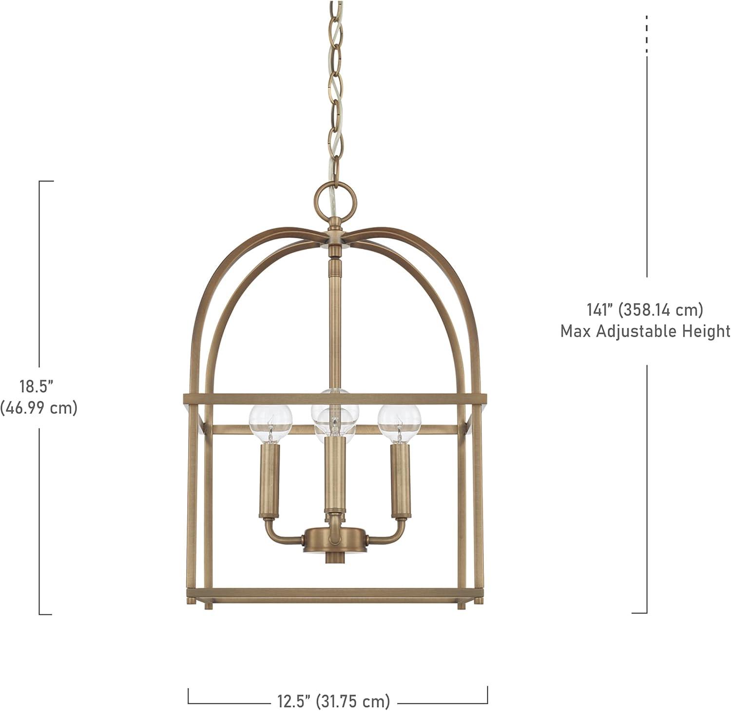 Capital Lighting 527542 4 Light 13" Wide Taper Candle Pendant - Brass