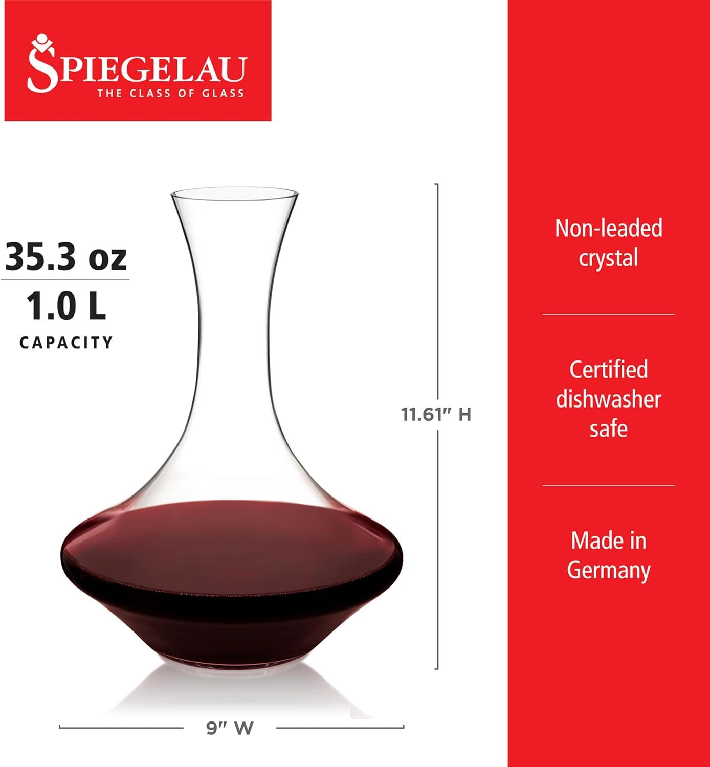 Spiegelau Authentis Decanter Set of 1, Made of Crystal, Modern Wine Decanter, Dishwasher Safe, Professional Quality Wine Gift - 1.0 L/35.3 oz, Clear