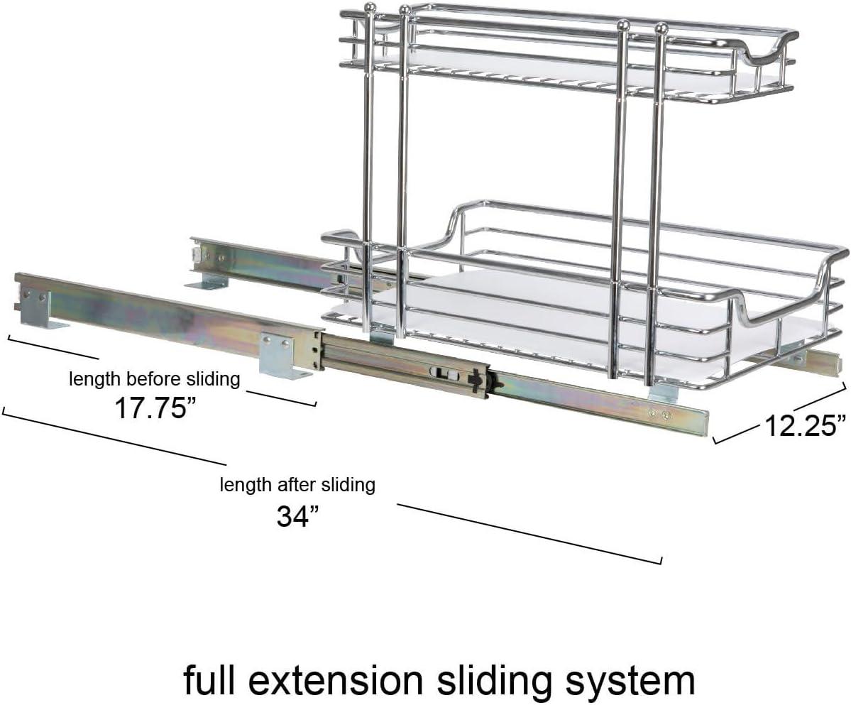 Chrome-Plated Steel 2-Tier Pull-Out Under Sink Organizer