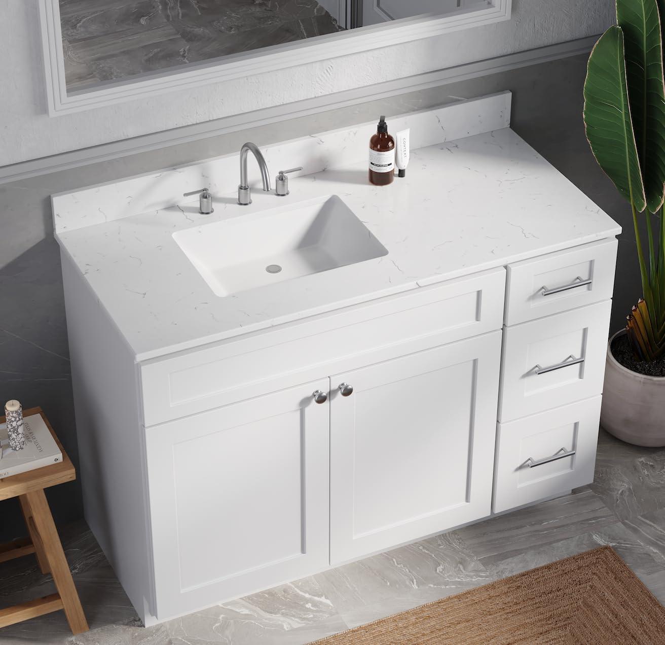 Disar 49'' Single Bathroom Vanity with Quartz Top