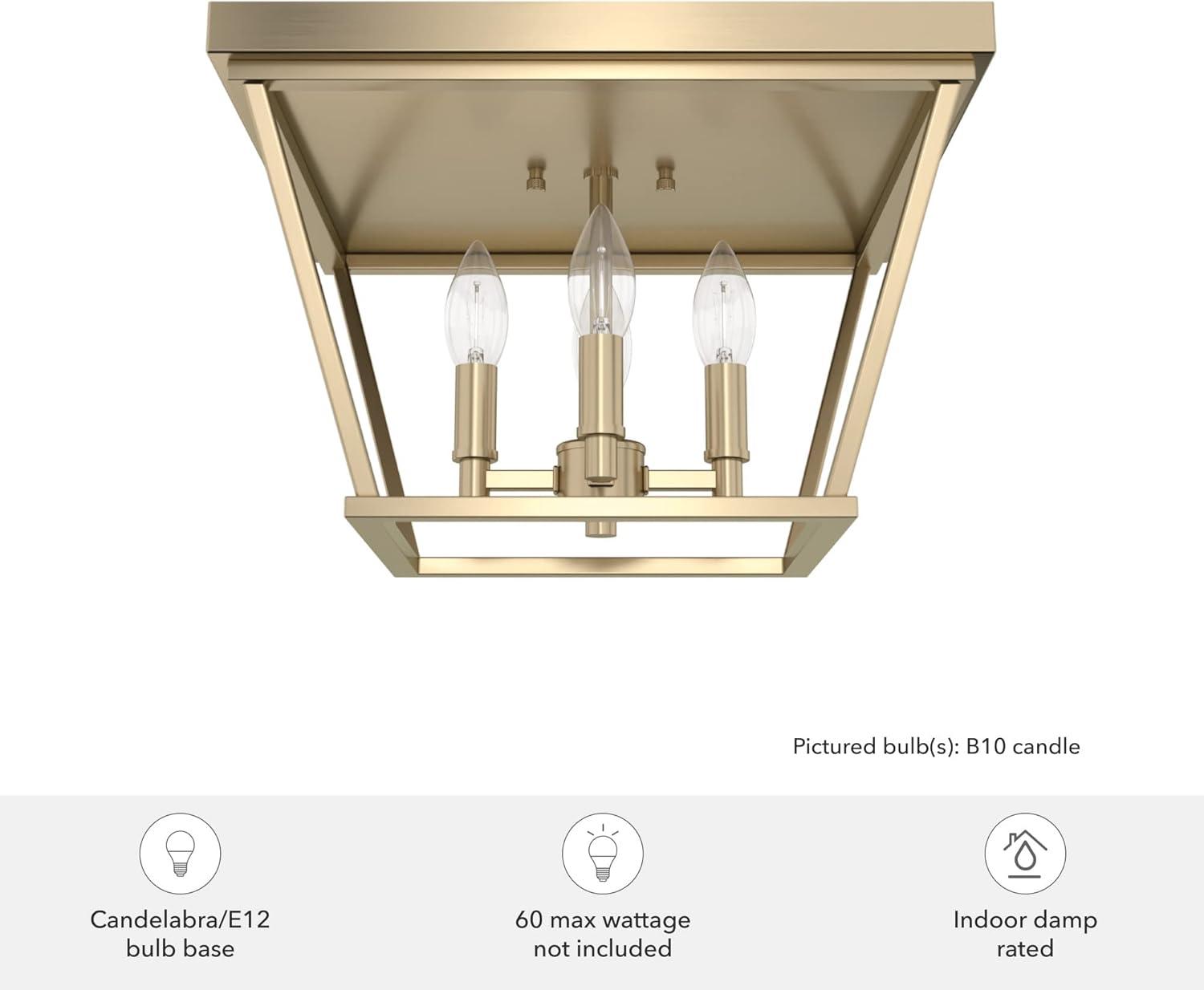 Hunter Fan Laurel Ridge 4 - Light 14'' Lantern Square / Rectangle Flush Mount