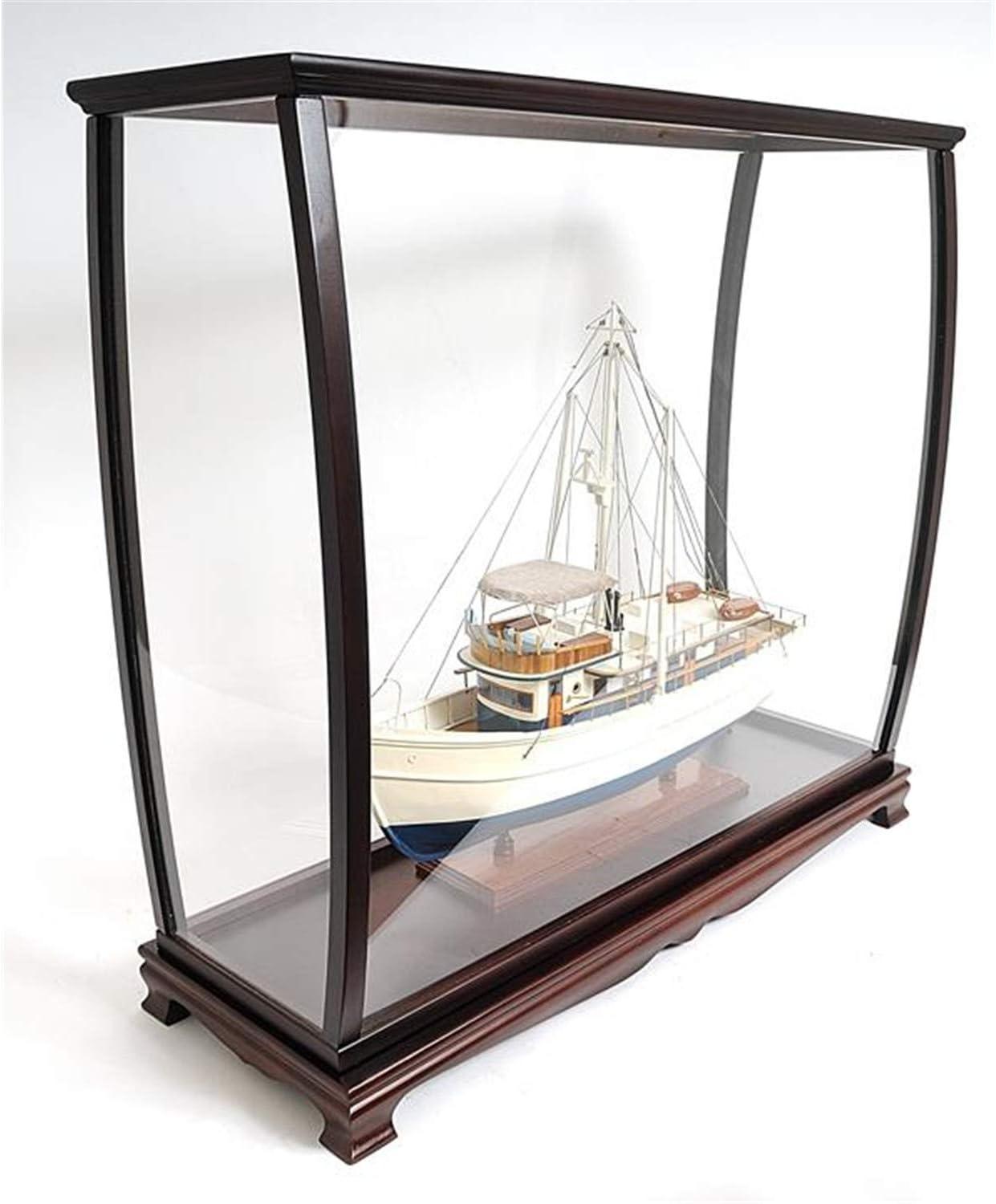 Mahogany and Plexiglass Medium Tall Ship Display Case