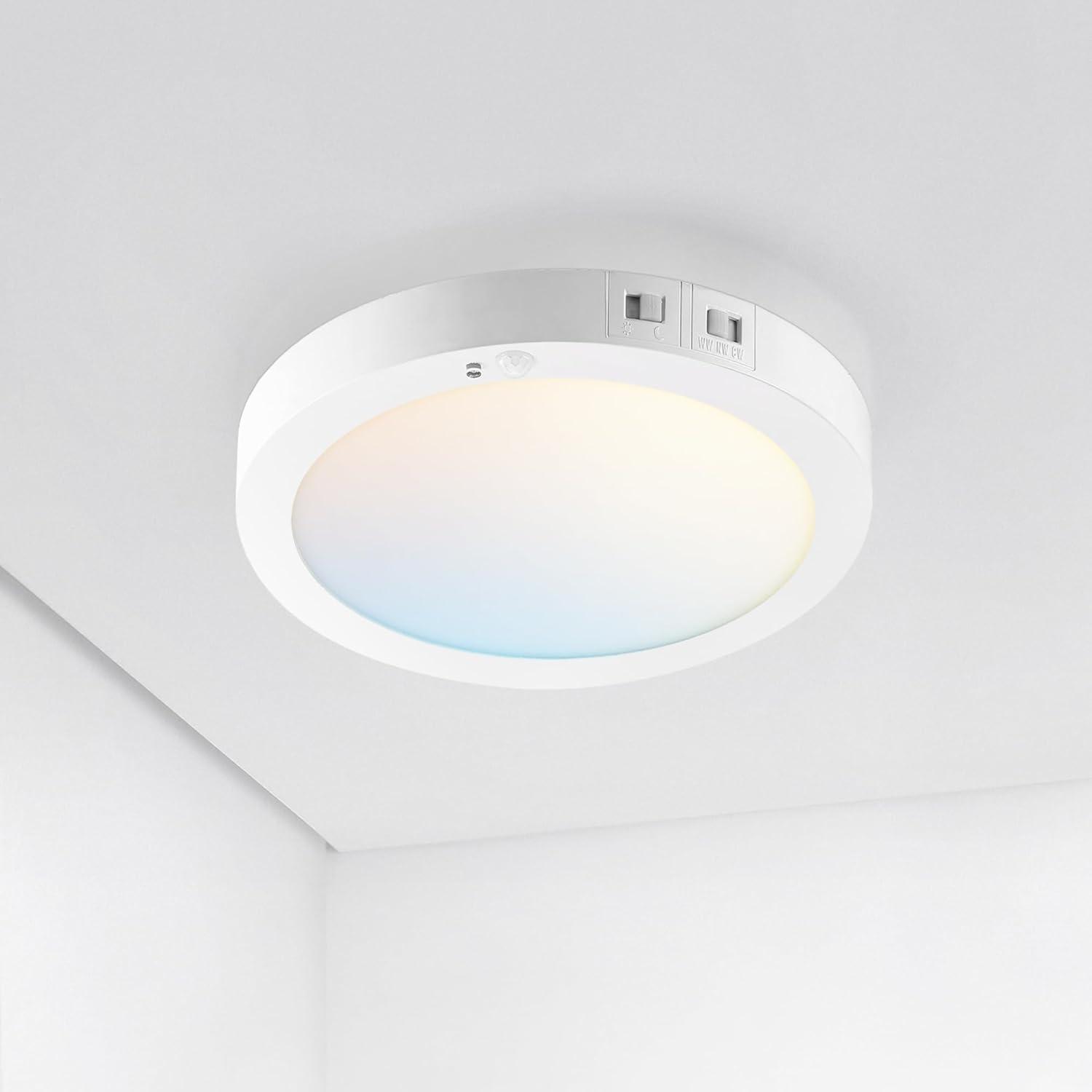 White 9-Inch Square LED Flush Mount Ceiling Light