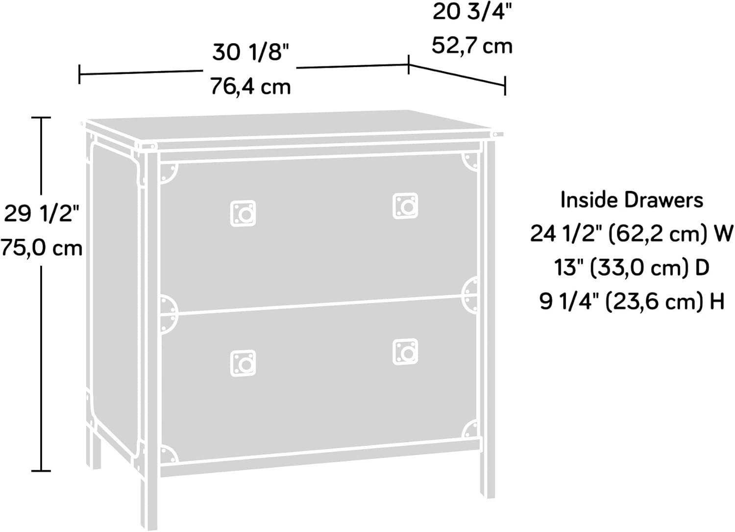 Carbon Oak 2-Drawer Industrial Lateral File Cabinet