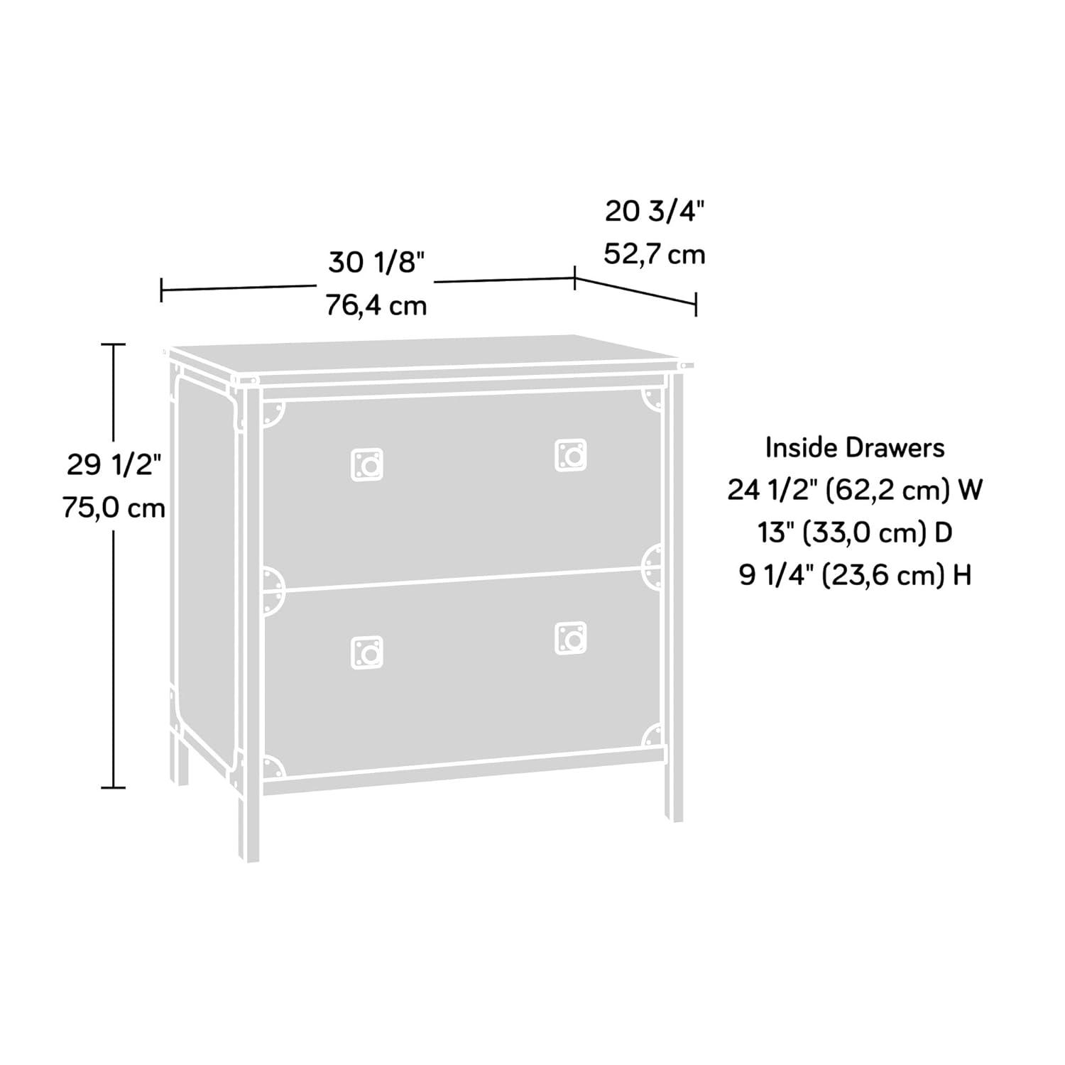 2 Drawer Steel River Lateral File Cabinet Carbon Oak - Sauder
