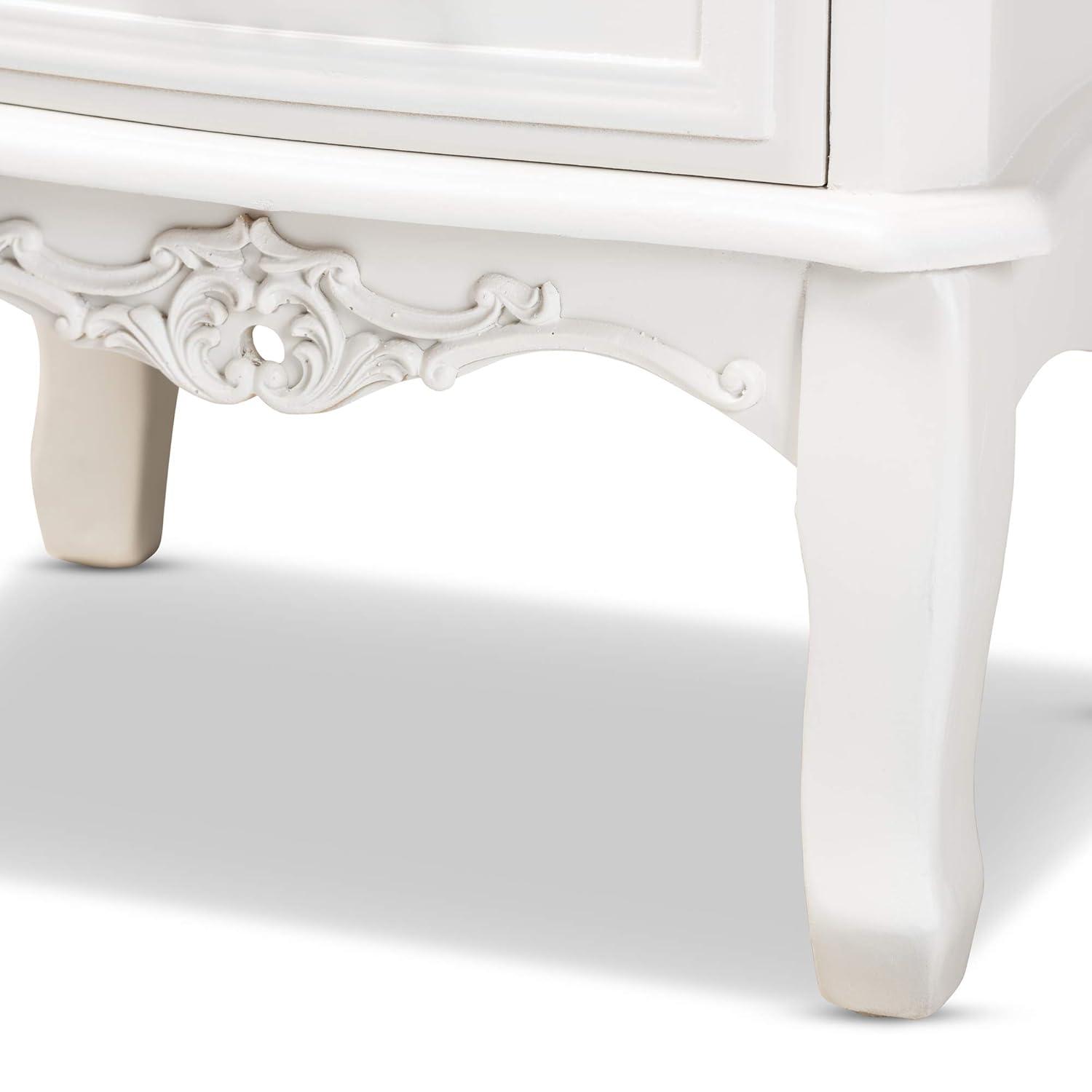 Capucine Two-Tone Natural Whitewashed Oak Finished Wood 3 Drawer Nightstand White - Baxton Studio: Modern Style, Includes Anti-Tip Hardware