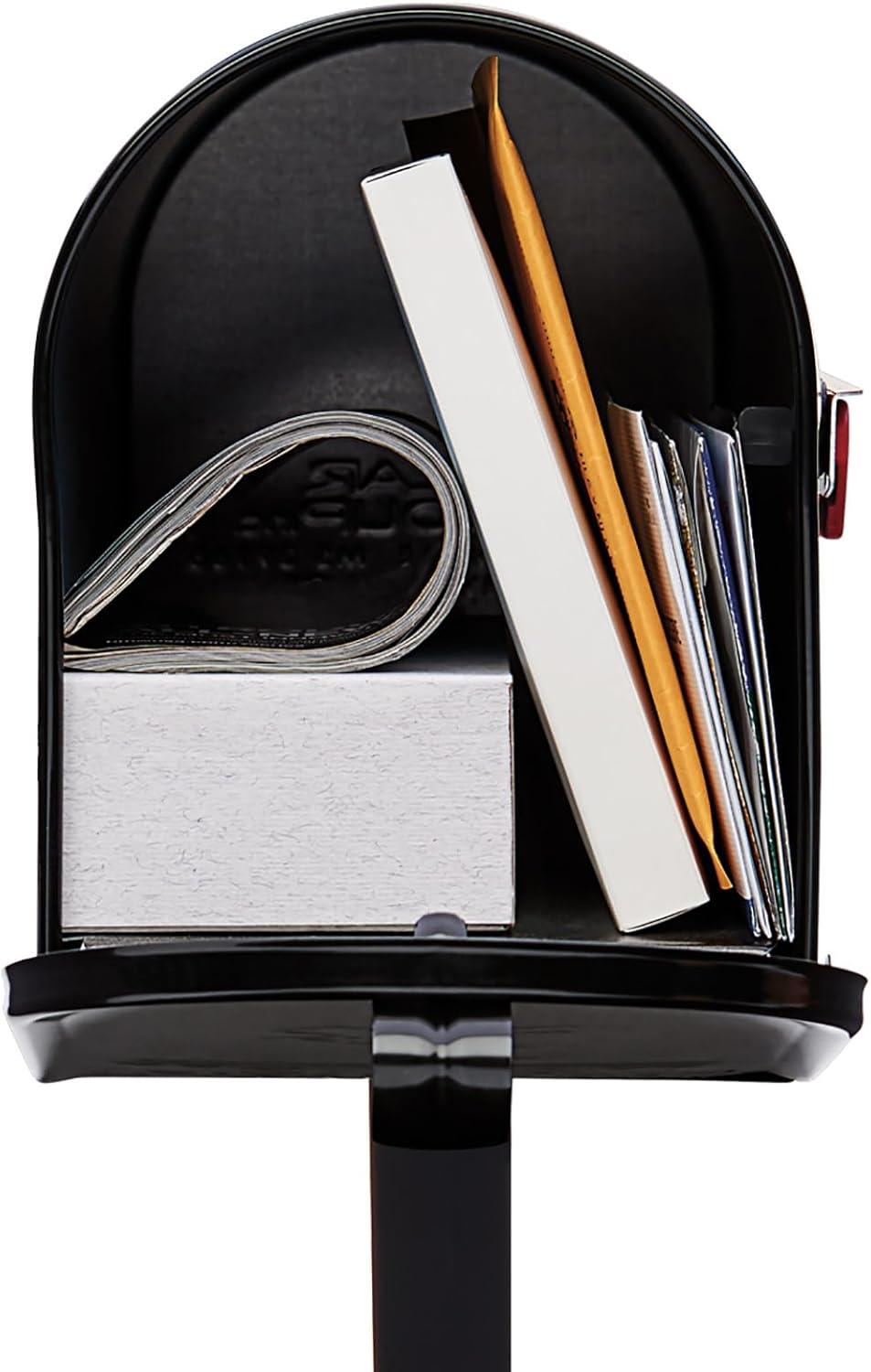 Mailbox-To-Go Classic Galvanized Steel Post Mount Mailbox, Black