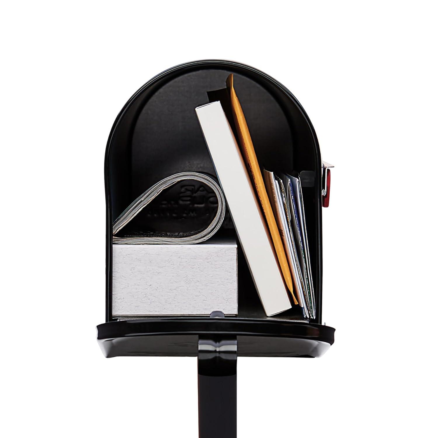 Mailbox-To-Go Classic Galvanized Steel Post Mount Mailbox, Black
