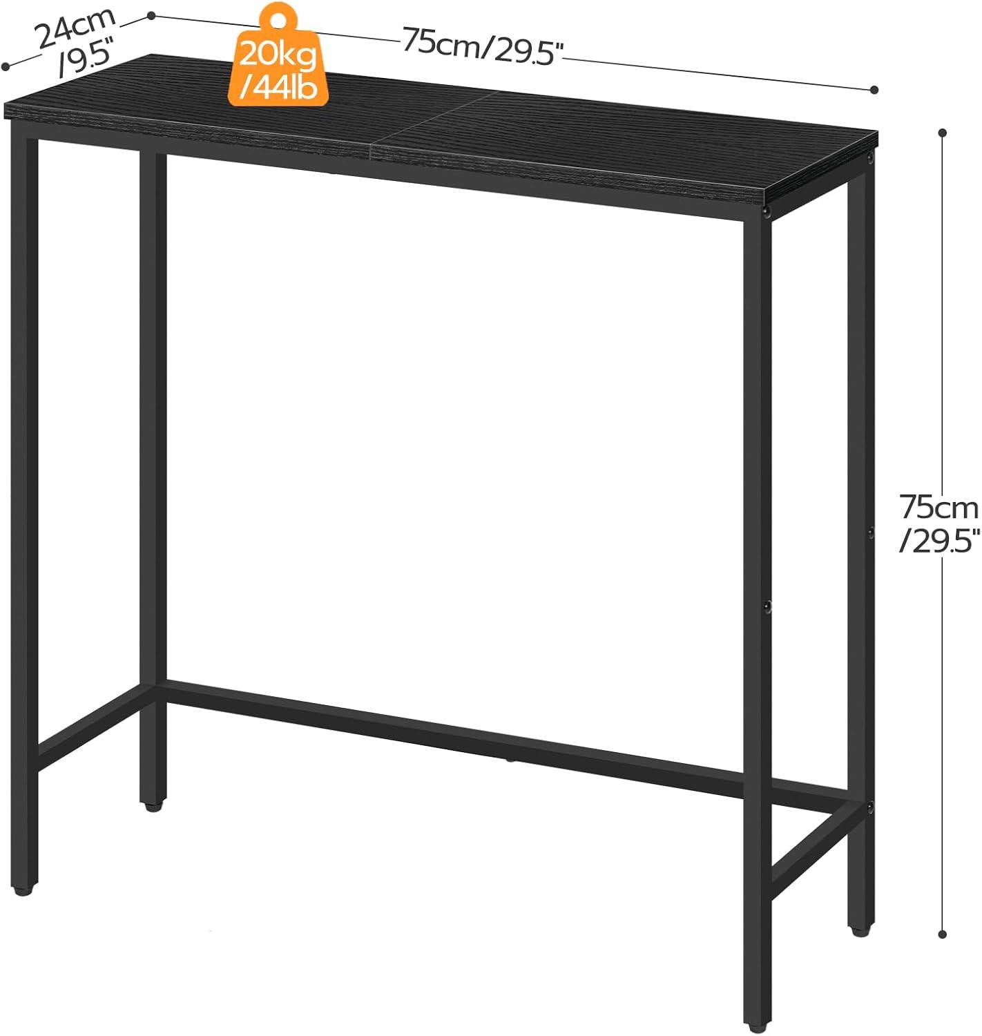 HOOBRO Narrow Console Table 29.5" Entryway Small Sofa Side Display Hallway Bedroom Foyer Black BK75XG01