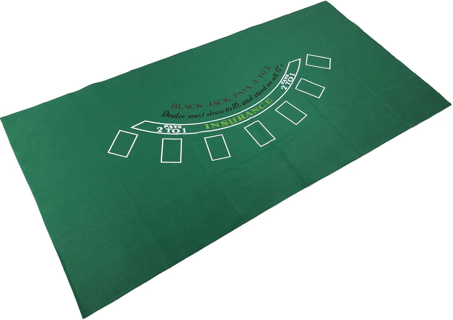 Green Casino Blackjack Table Felt Layout Mat