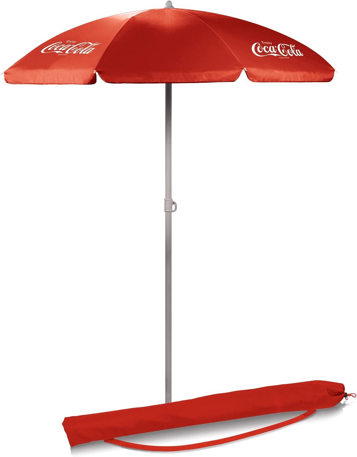 PICNIC TIME Outdoor Canopy Sunshade Beach Umbrella 5.5', Small Patio Umbrella, Beach Chair Umbrella