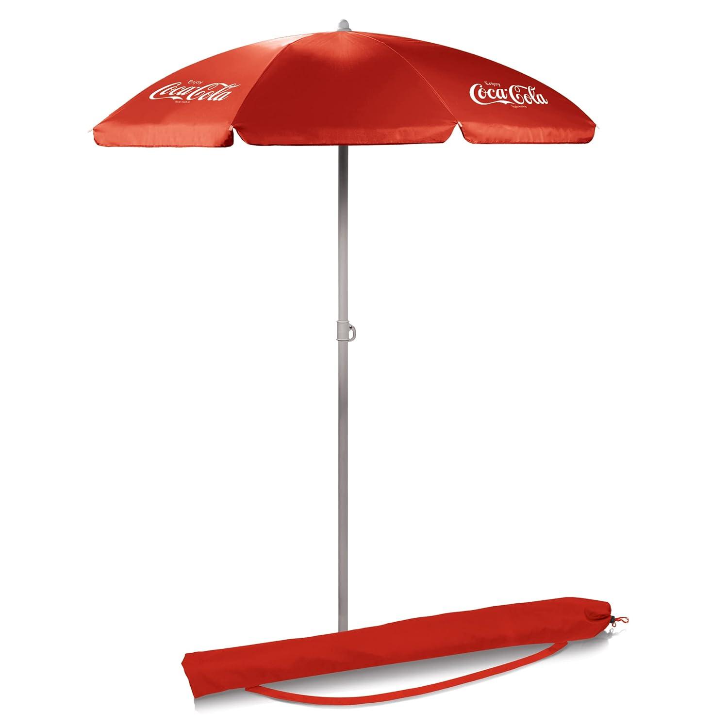 PICNIC TIME Outdoor Canopy Sunshade Beach Umbrella 5.5', Small Patio Umbrella, Beach Chair Umbrella