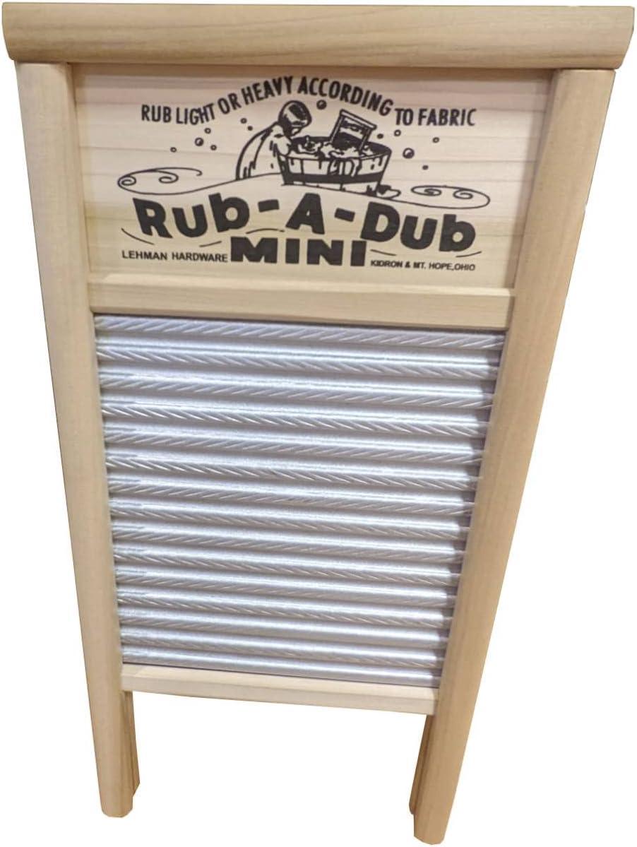 Lehman's Small Tin Manual Washboard, Rub-A-Dub, Spiral Crimp, Functional, Decorative, and Musical, 18 in x 8.5 inches